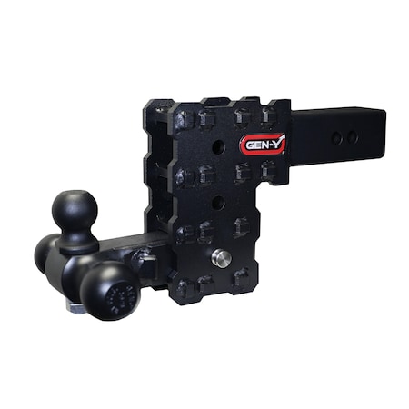 Gen-Y Hitch PHANTOM-X 2.5 Solid Shank 5 Drop 1.6K TW 16K Hitch & GH-052 Tri-Ball Mount GH-2433X